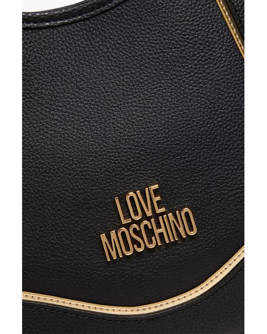 Love Moschino Black Studded Pebbled-leather Shoulder Bag