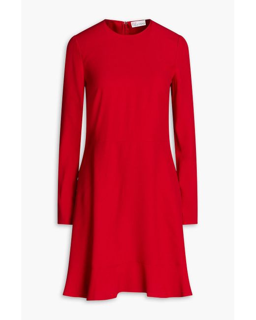 RED Valentino Red Pleated Crepe Mini Dress