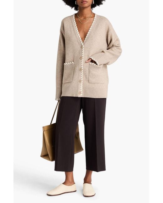 Sandro Natural Strickcardigan mit details im überwendlichstich