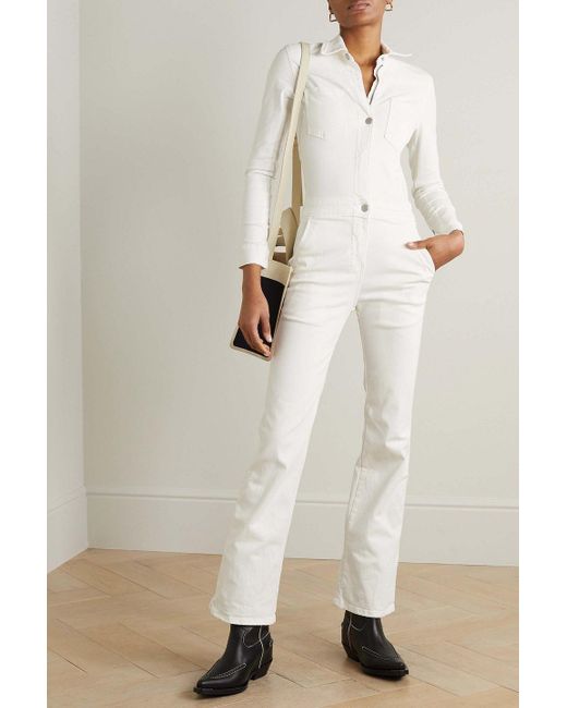 Rivet Utility White Rulebreaker Denim Jumpsuit