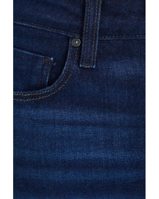 PAIGE Blue Anessa Cropped High-Rise Wide-Leg Jeans