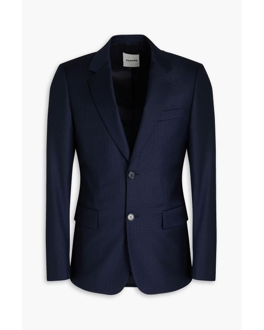 Sandro Blue Slim-fit Wool Suit Jacket for men