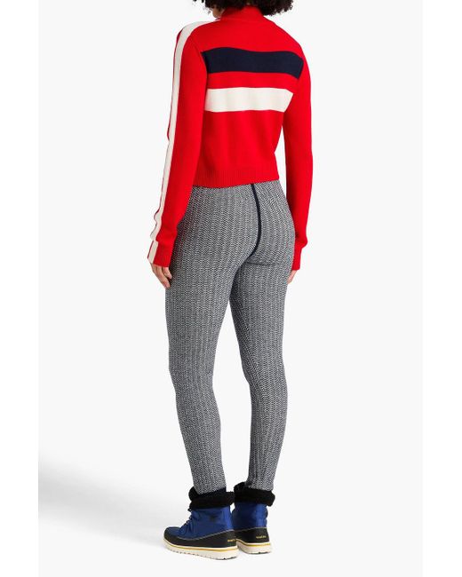 Perfect Moment Gray Herringbone Wool-Blend Base Layer