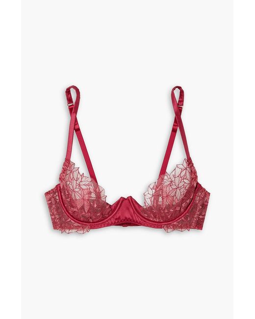 Coco De Mer Killing Eve Vienna Embroidered Tulle And Satin Underwired Bra