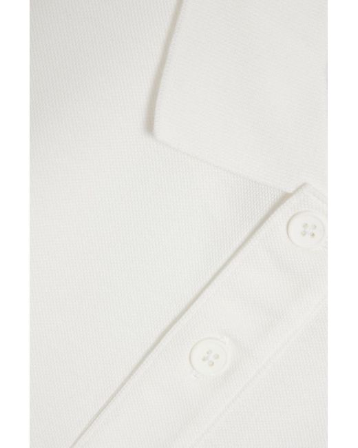 Y-3 White Appliquéd Cotton-piqué Polo Shirt for men