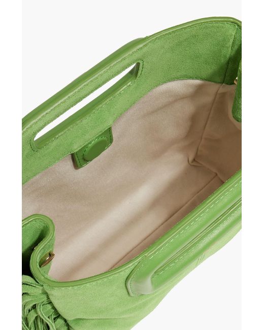Maje Green Fringed Suede Tote