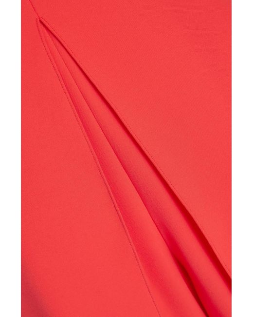 Emporio Armani Red Pleated Crepe Jumpsuit