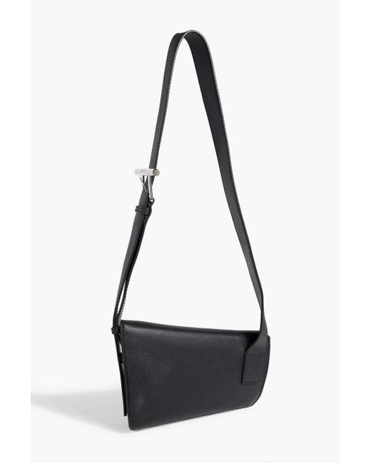 Alexander McQueen Black T-Bar Sling Pebbled-Leather Shoulder Bag