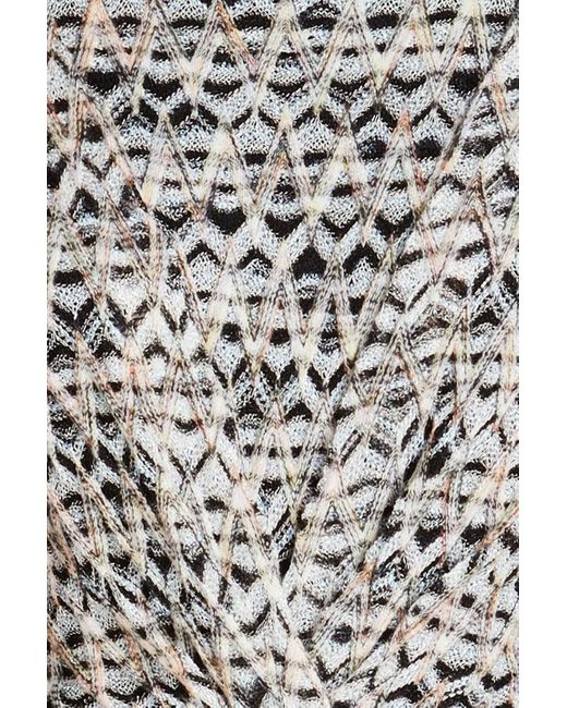 Missoni Gray Metallic Crochet-knit Midi Dress