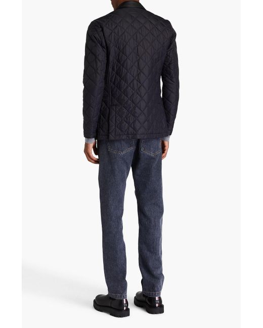 Dunhill Blue Quilted Shell Jacket for men