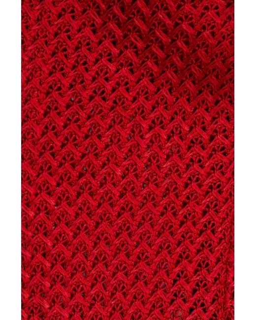 Missoni Red Trägerloses maxi-strickkleid in häkeloptik