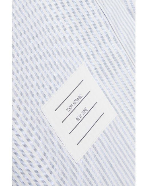 Thom Browne White Striped Cotton Oxford Shirt Dress