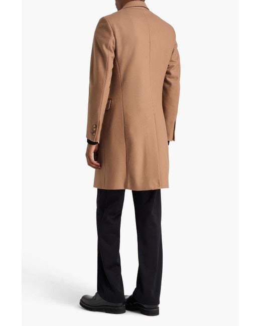 Sandro Brown Wool-blend Felt Coat for men