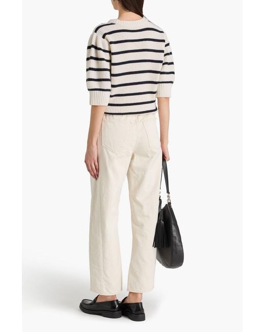 Veronica Beard Natural Ryder High-Rise Tapered Jeans