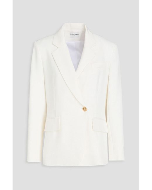 Claudie Pierlot White Double-breasted Lyocell-blend Blazer