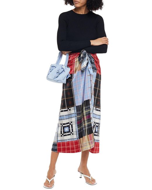 midi wrap skirt silk
