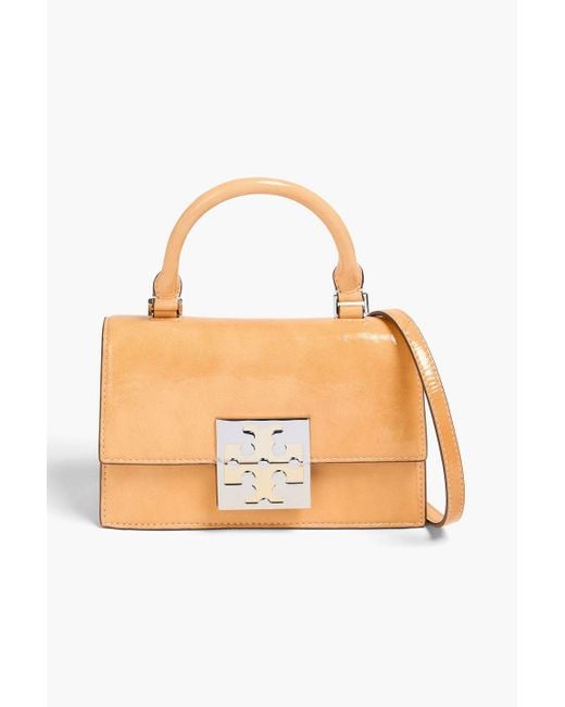 Tory Burch Orange Bon Bon Two-tone Patent-leather Tote