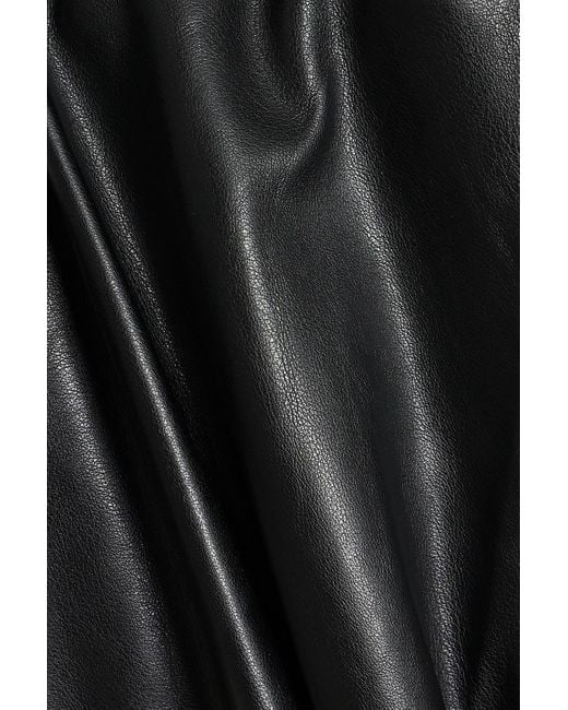 Ronny Kobo Black Grint midikleid aus kunstleder mit knotendetail und cut-outs