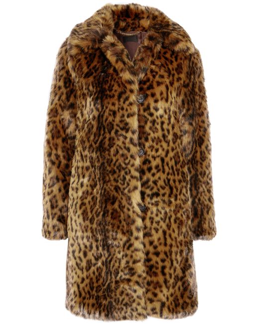 J.Crew Brown Leopard-print Faux Fur Coat