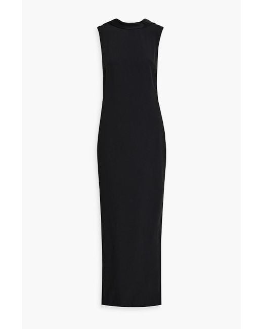 Versace Black Open-back Draped Crepe Gown