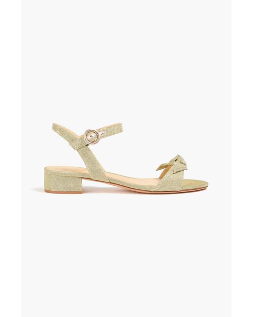 Alexandre Birman Green Clarita 30 Knotted Lamé Sandals