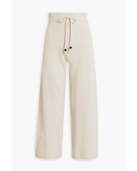 Onia White Crochet-knit Cotton Wide-leg Pants