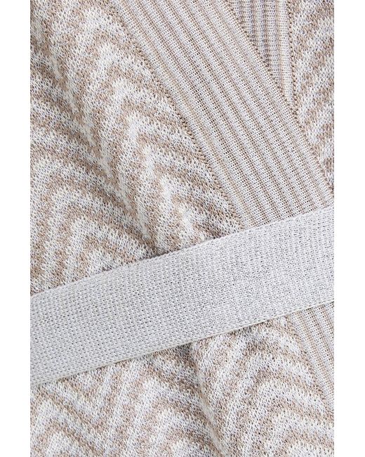 Missoni White Metallic Jacquard-knit Cardigan