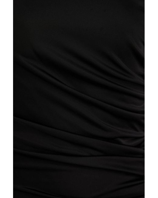 Versace Black Cutout Twisted Jersey Midi Dress