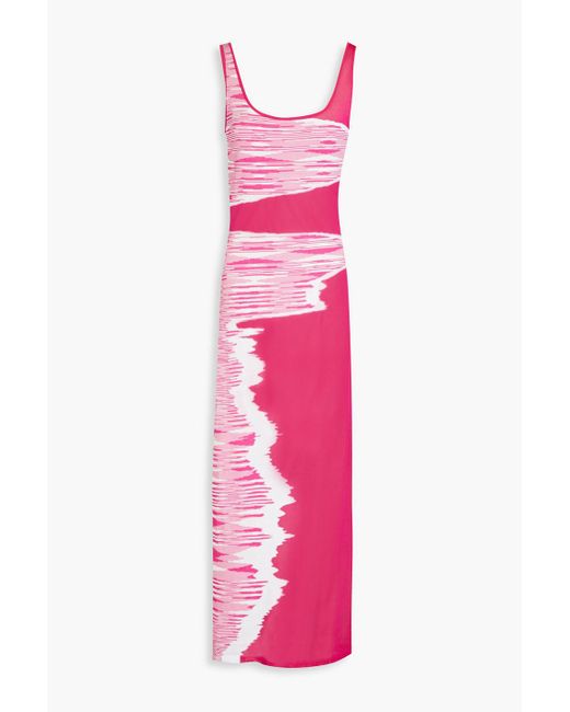 Missoni Pink Maxi-strickkleid mit intarsienmuster