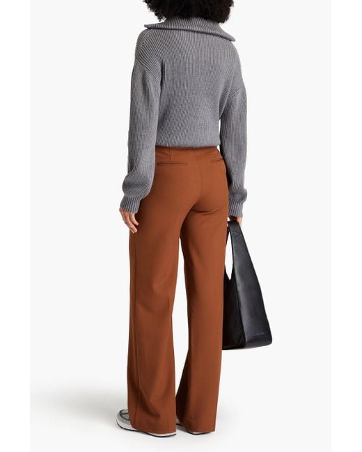 FRAME Brown Twill Straight-leg Pants