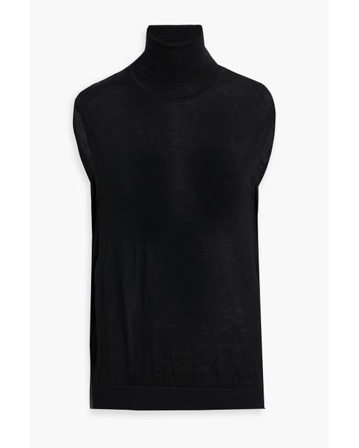 Totême  Black Wool Turtleneck Top