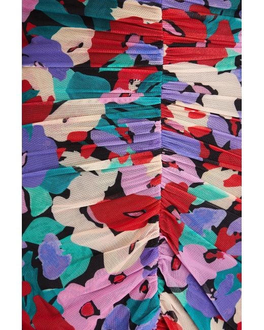 Nicholas White Sorin trägerloses midikleid aus stretch-mesh mit floralem print