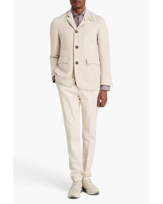 Canali Natural Linen And Silk-blend Twill Jacket for men