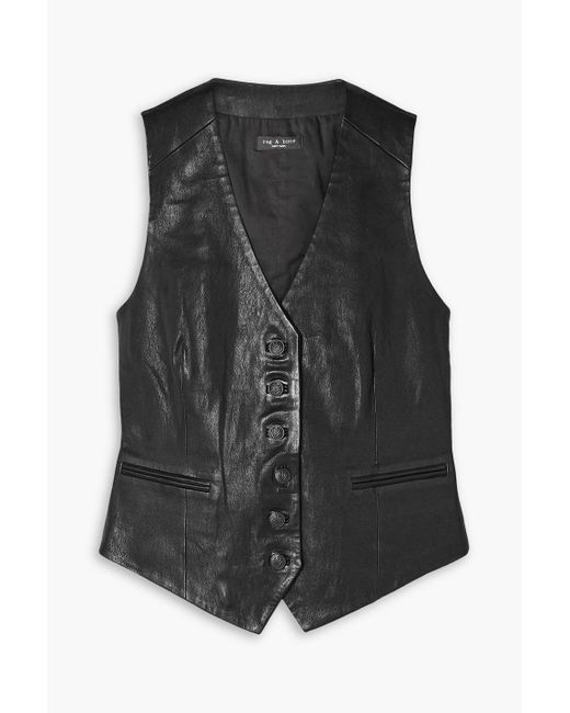 Rag & Bone Black Vanessa Leather Vest