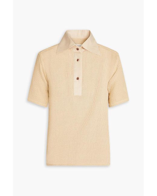 Giuliva Heritage Natural Daphne Open-knit Cotton Polo Shirt