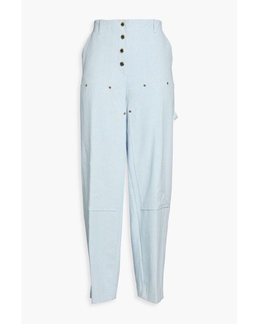 Sandro Blue High-rise Barrel-leg Jeans