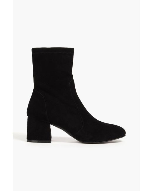 Stuart Weitzman Black Sleek 60 Suede Ankle Boots