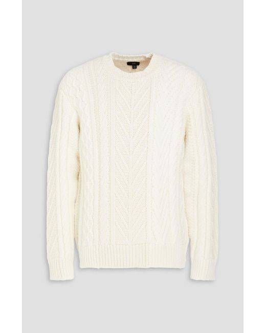 Dunhill Natural Cable-knit Wool And Cotton-blend Sweater for men