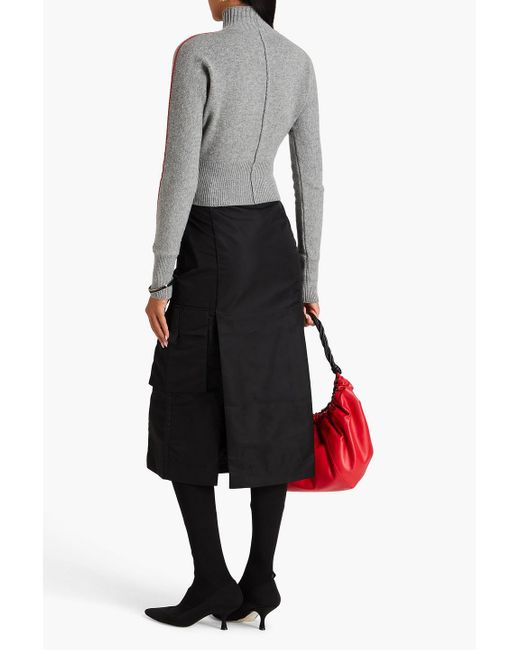 Victoria Beckham Gray Cashmere-blend Turtleneck Sweater