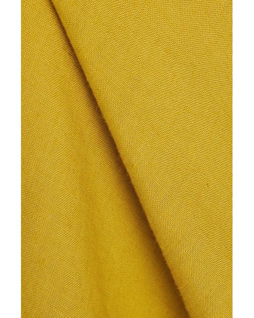 Casa Raki Yellow Gala Twisted Linen Mini Dress