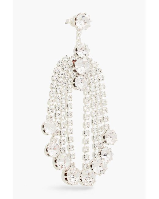Magda Butrym White Silver-tone Crystal Earrings