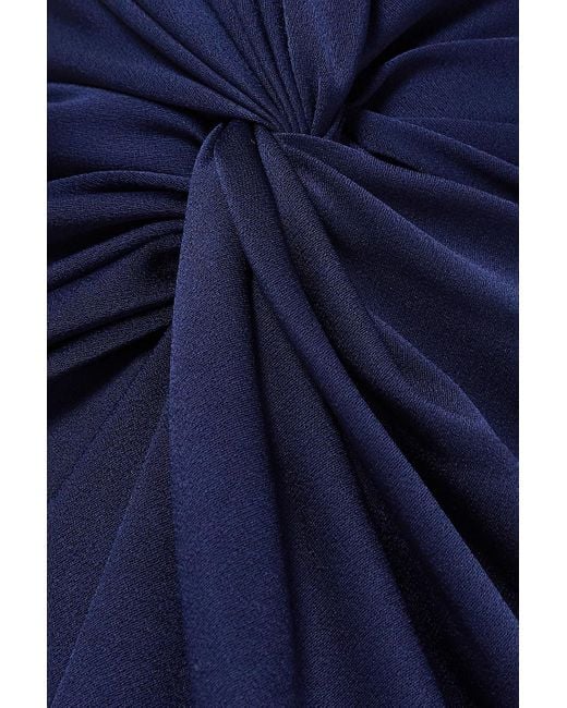 Alex Perry Blue Kord trägerloses minikleid aus glänzendem crêpe mit twist-detail an der vorderseite