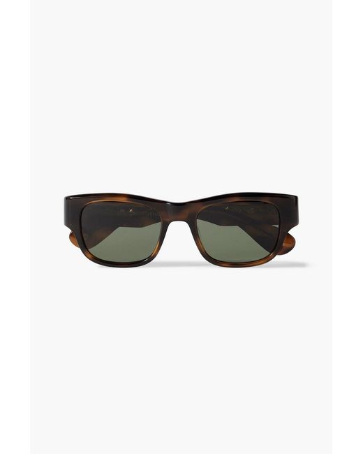 Garrett Leight Black Shasta D-Frame Tortoiseshell Acetate Polarized Sunglasses for men