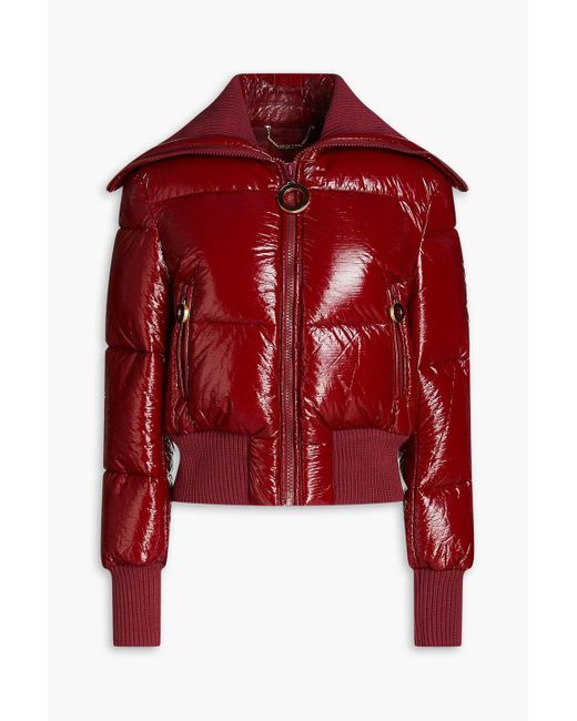Red patent deals leather bubble coat