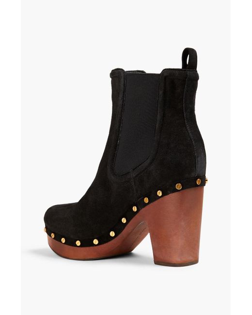 Veronica Beard Black Decker Studded Suede Ankle Boots