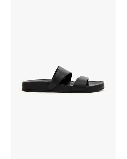 Stuart Weitzman Black Miami Leather Sandals