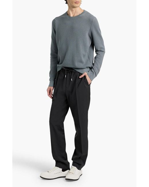 Sandro Black Tapered Woven Drawstring Pants for men