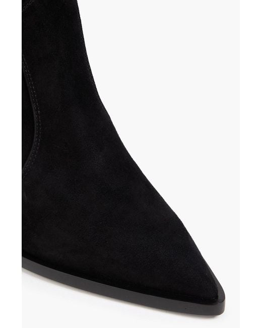 Gianvito Rossi Black Denver Suede Cowboy Boots
