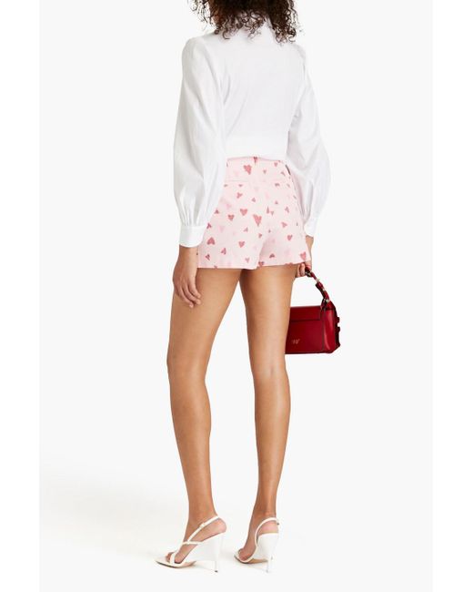 RED Valentino Pink Fil Coupé Cotton-twill Shorts