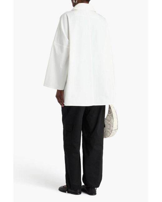 Totême  White Oversized Cotton-twill Shirt Jacket